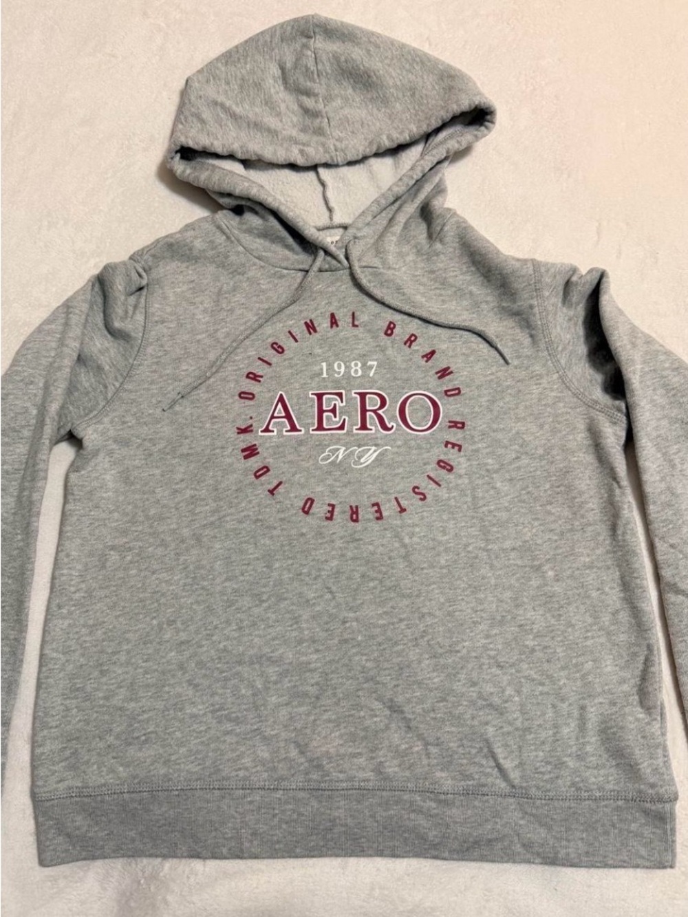 Aeropostale Gray Hoodie with Red Accent Logo